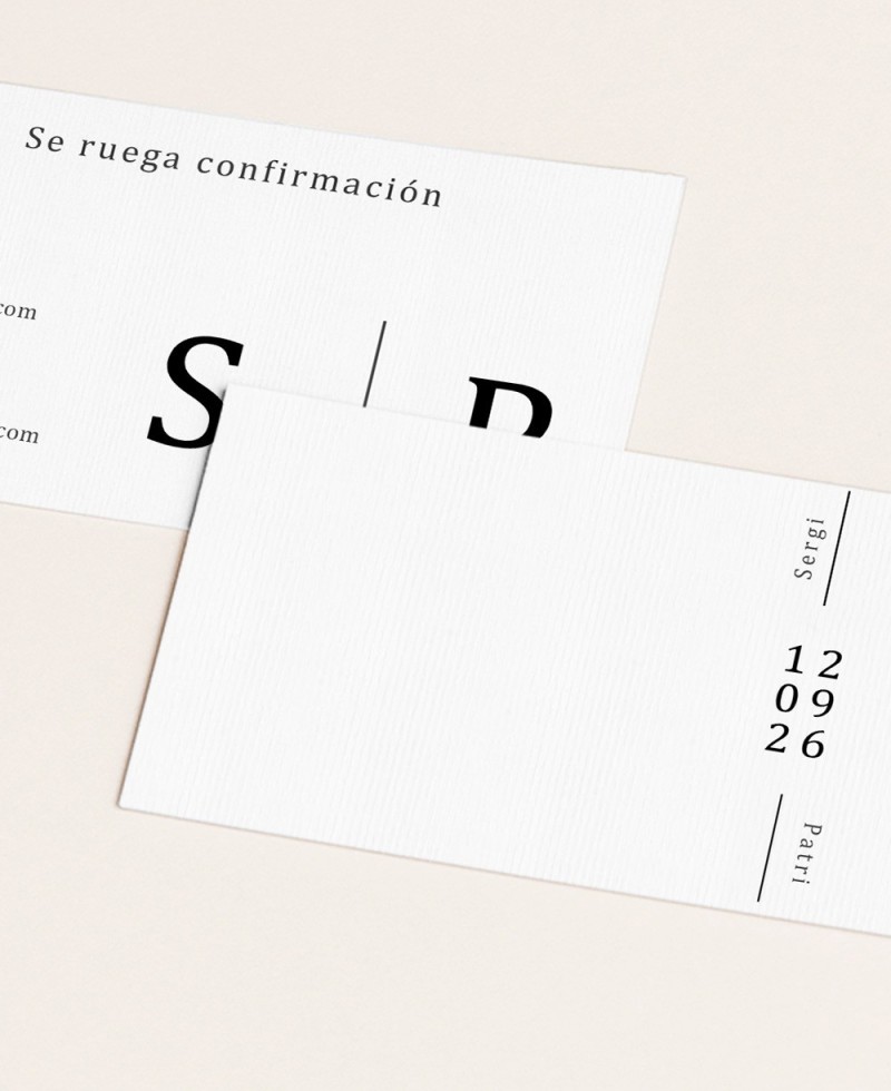 Tarjeta de confirmación de asistencia para bodas colección minimal Tokio