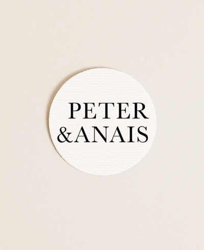 Round sticker for wedding details minimal collection Berlin