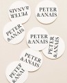 Pegatinas circulares para regalos de boda personalizadas