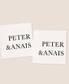 Square stickers for wedding favors with names