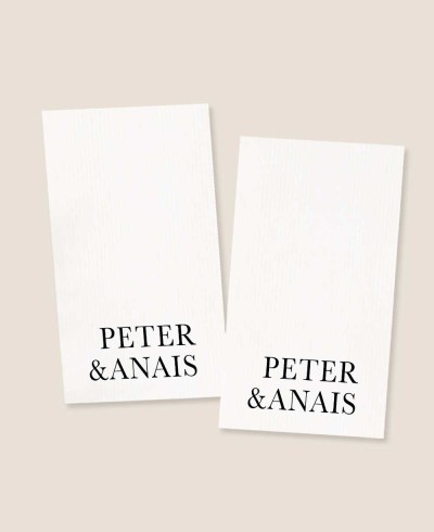 Pegatinas rectangulares verticales para detalles de boda tipografía minimalista