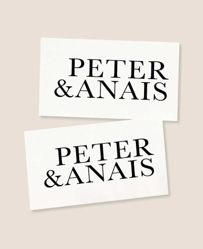 Pegatinas rectangulares horizontales para detalles de boda minimal
