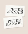 Horizontal rectangular stickers for minimal wedding details