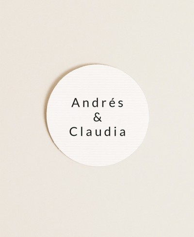 Adhesivo circular para recuerdos de boda personalizados