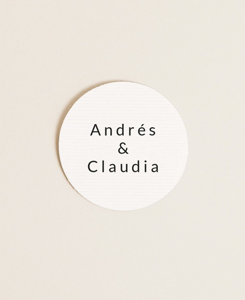 Adhesivo circular para recuerdos de boda personalizados Adhesivo circular para recuerdos de boda personalizados