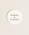 Circular adhesive for personalized wedding favors