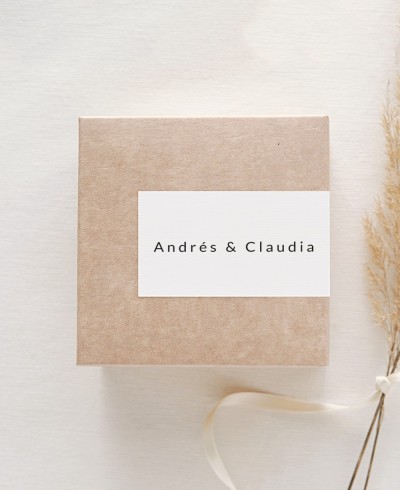 Pegatinas rectangulares horizontales para detalles de boda con nombres