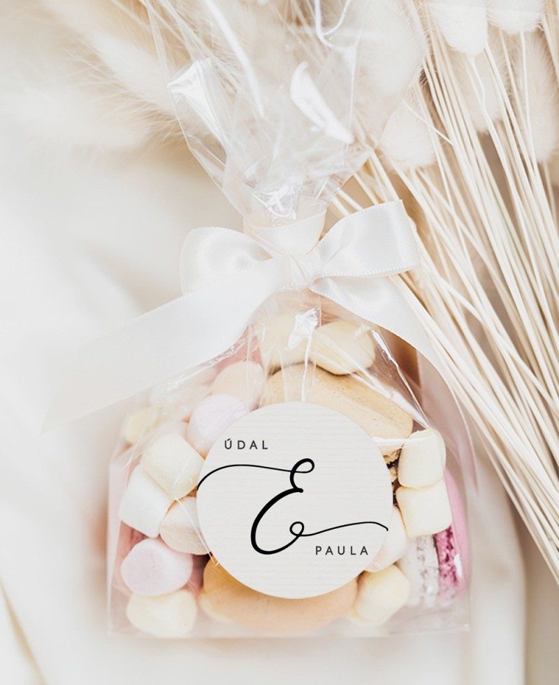 Adhesivos circulares para recuerdos de boda minimalistas Adhesivos circulares para recuerdos de boda minimalistas