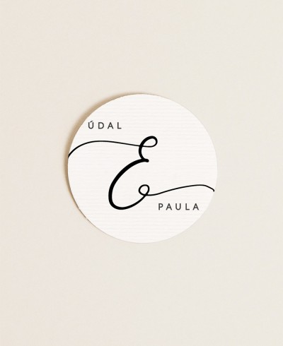 Round sticker for wedding gifts with names
