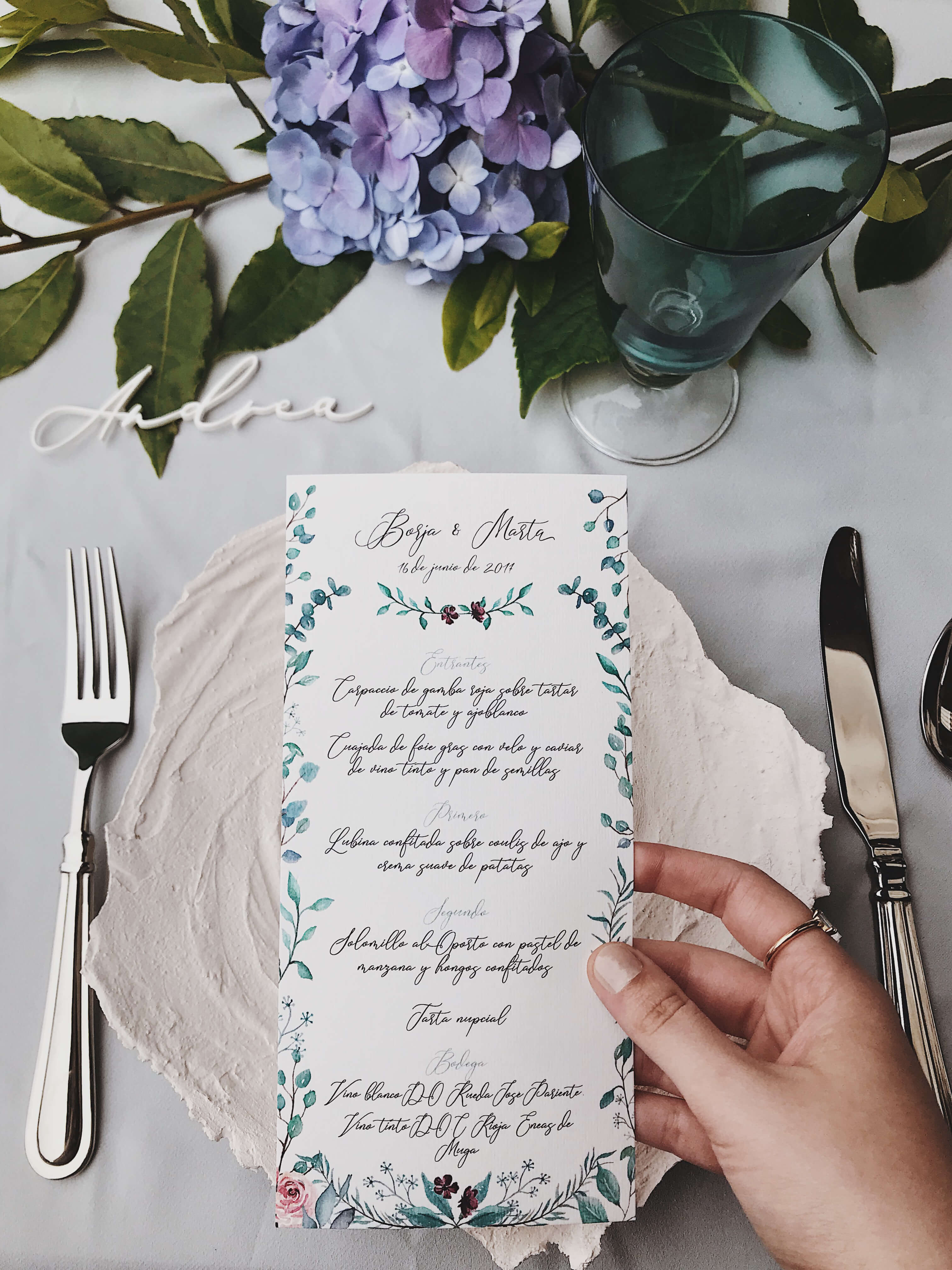 Minuta de boda Marmarina