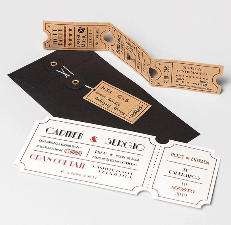 Invitación de Boda Temática Cine Marmarina