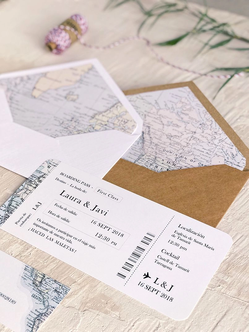 Invitaciones de Boda Temáticas Viaje Mapa Marmarina