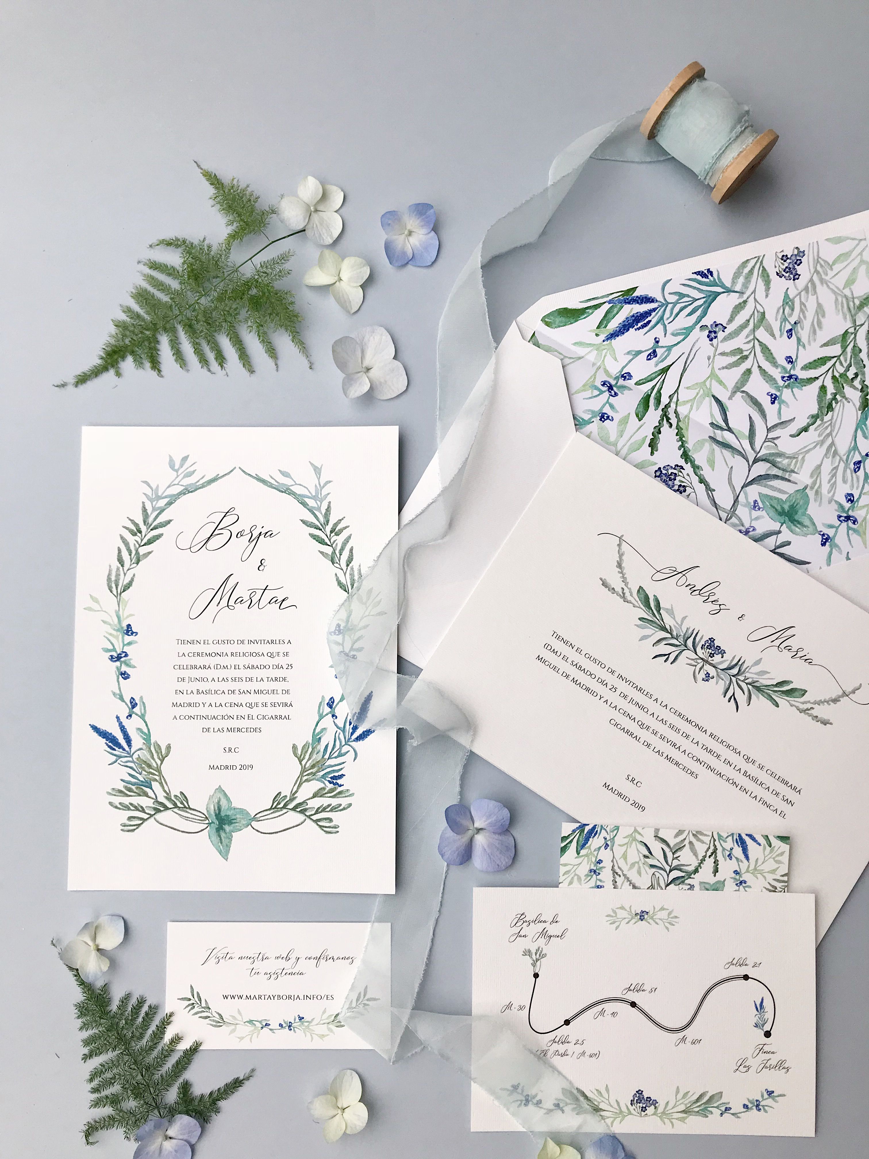 Invitaciones de boda originales personalizadas Marmarina