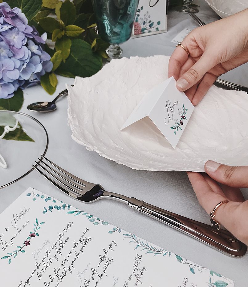 Papelería de boda caligrafiada a mano Marmarina