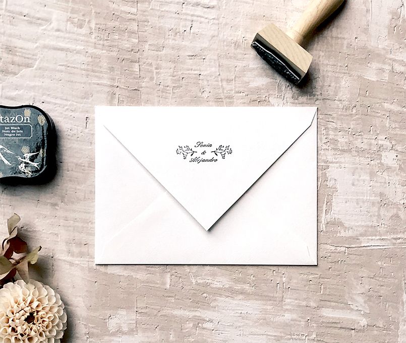 Sello de boda caucho