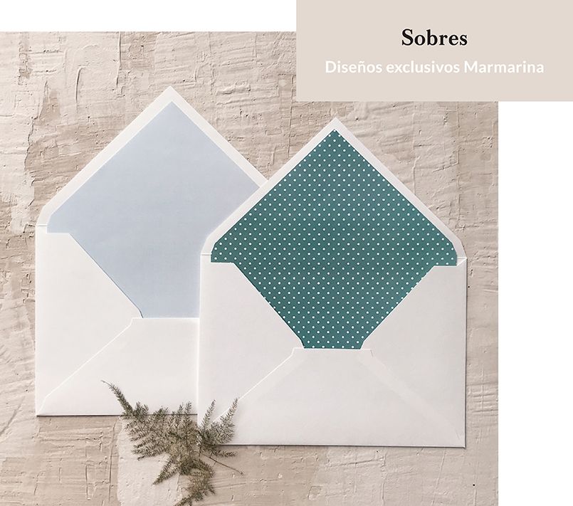Sobres de boda Marmarina